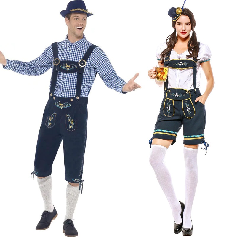 Deluxe Bavaria Okotberfest Lederhosen Man Women Beer Festival Party Bar Girl Maid Outfit